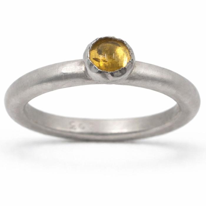 Dezenter Citrin Ring 925er Silber